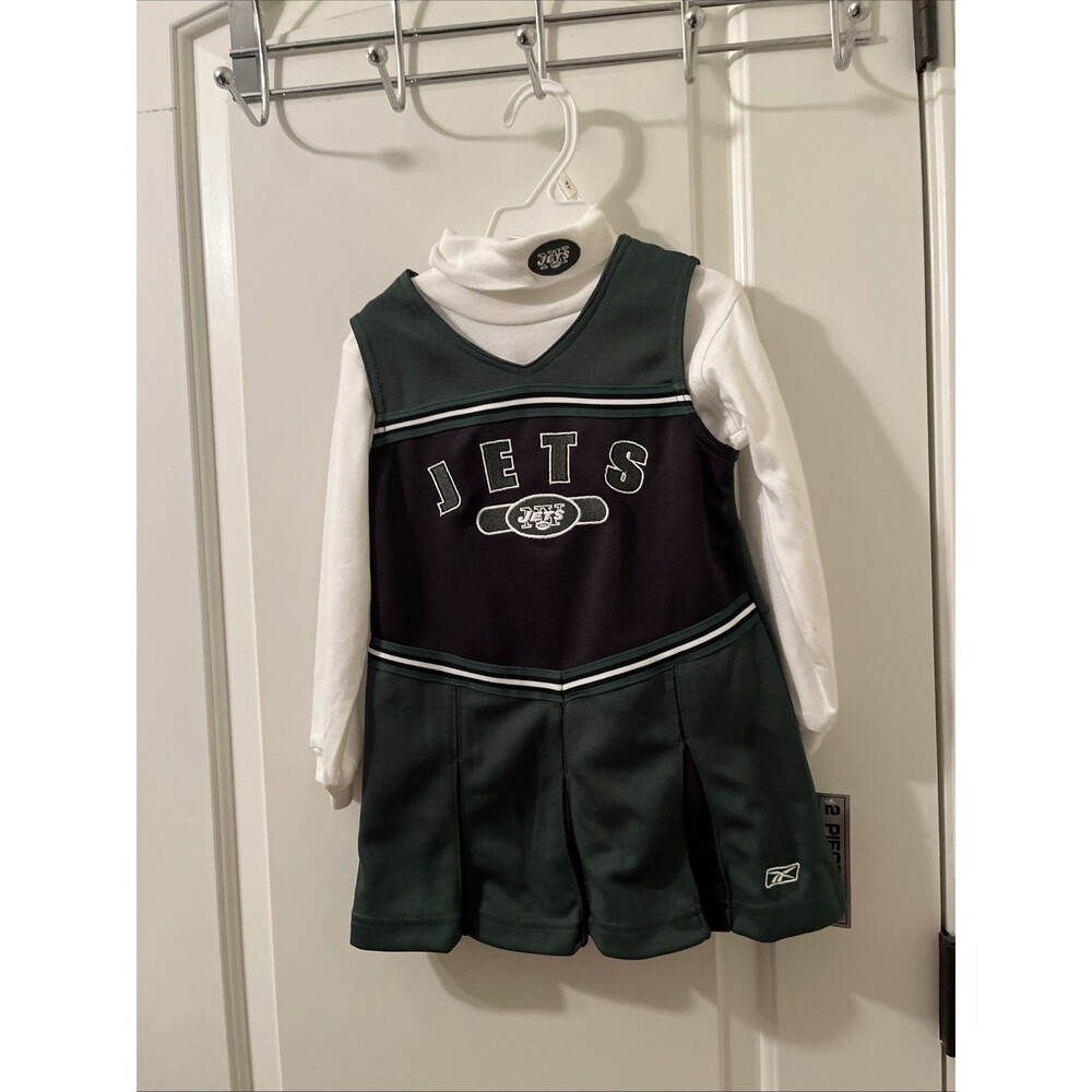New York Jets Toddler Girls 2-Piece Cheer Jumper Dress Set NFL Multi-Color